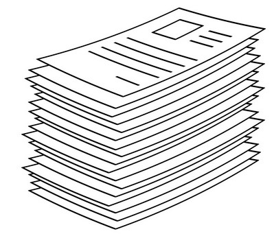 Stack of documents.